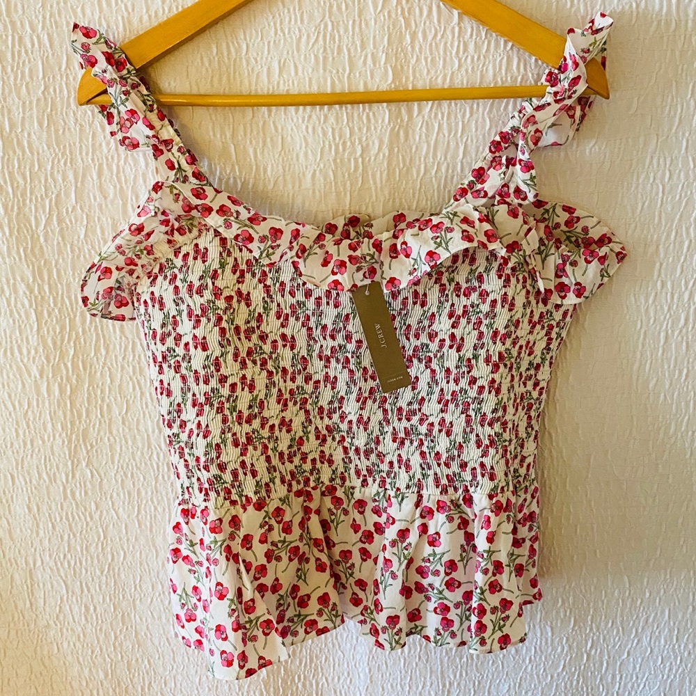 NWT J. Crew Smocked Tank Top🌺